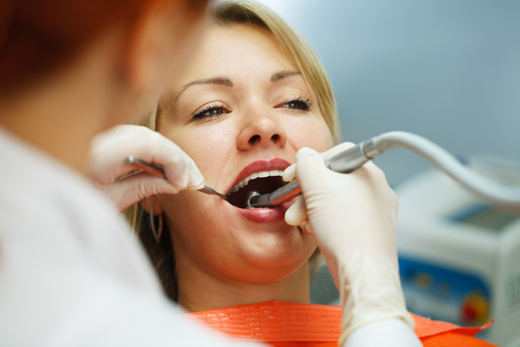 A patient getting dental care