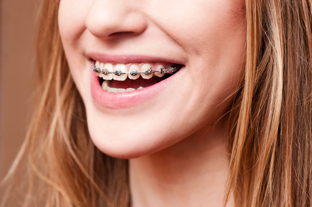person with braces